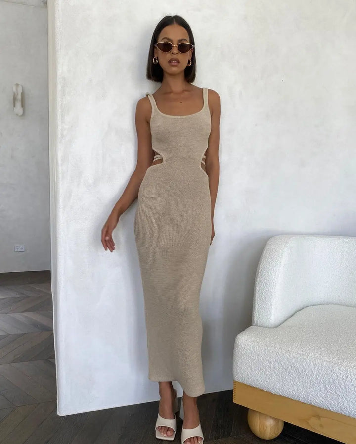 Striped Knitted Maxi Dress - Tali