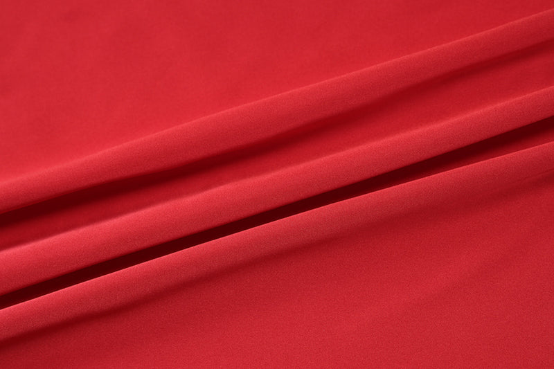 Satin Dress with Deep Neckline and Neck Tie - Paulina