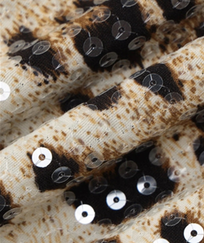 Leopard Sequin Mini Dress - Liza