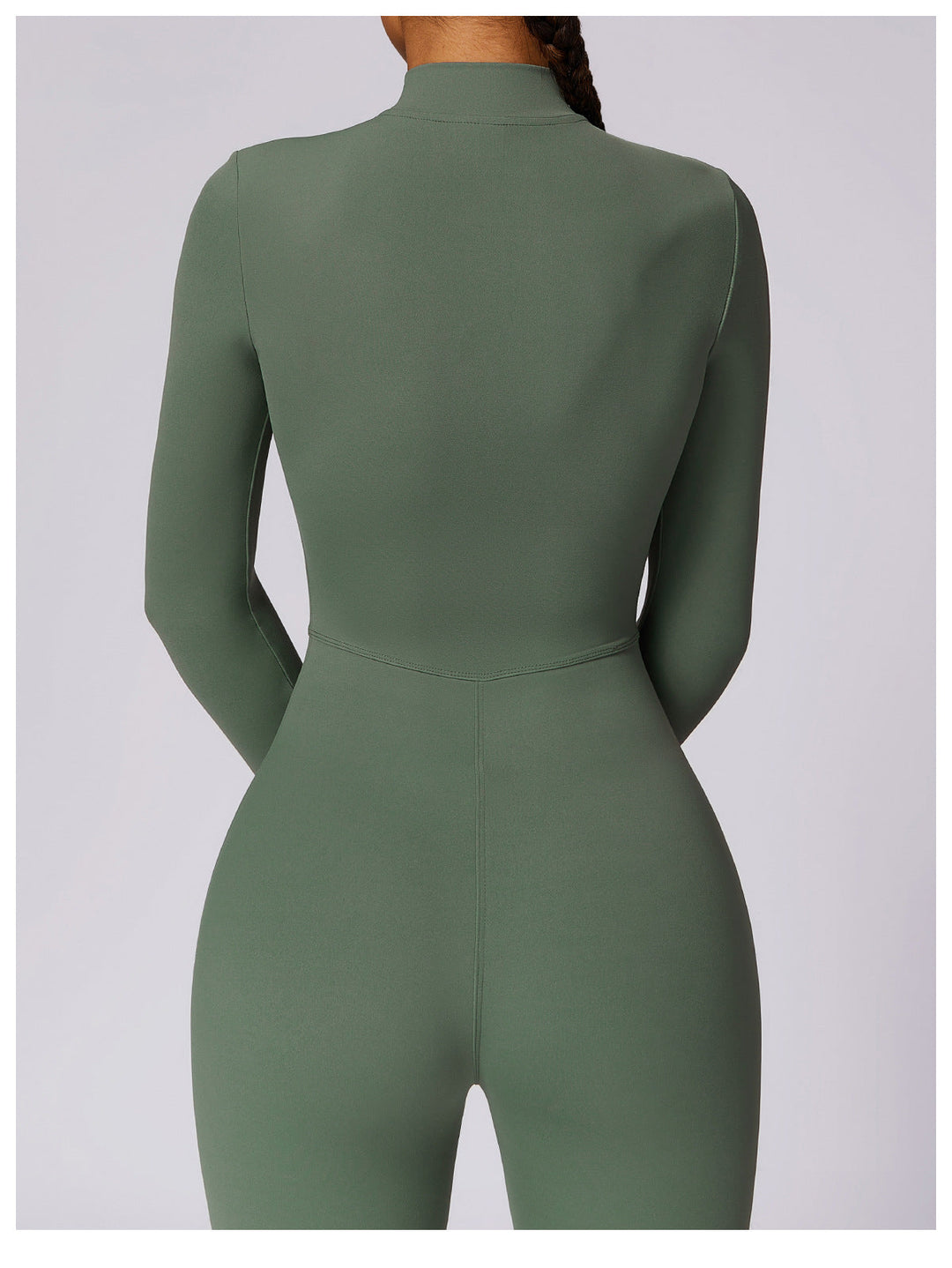 Short/long sporty fitted jumpsuit with shaping fabric and zipper closure - Andi