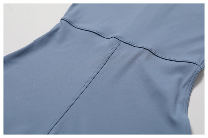 Short/long sporty fitted jumpsuit with shaping fabric and zipper closure - Andi