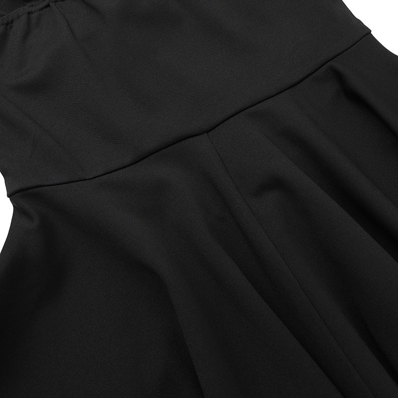 A-line mini dress with button decoration and chest tie - Marom