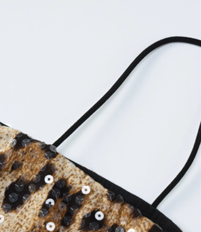Leopard Sequin Mini Dress - Liza