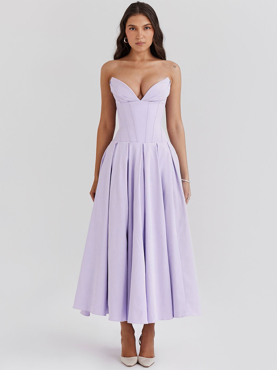Strapless Midi Dress with Pockets - Fanny