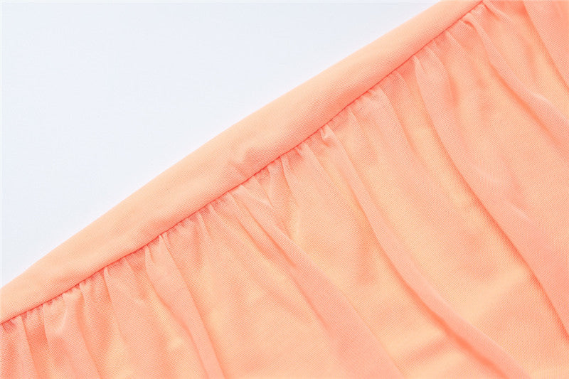 Fitted Mini Dress with Pleats and Chiffon Train Detail - Melania