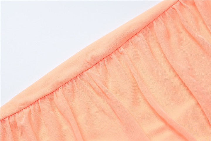 Fitted Mini Dress with Pleats and Chiffon Train Detail - Melania