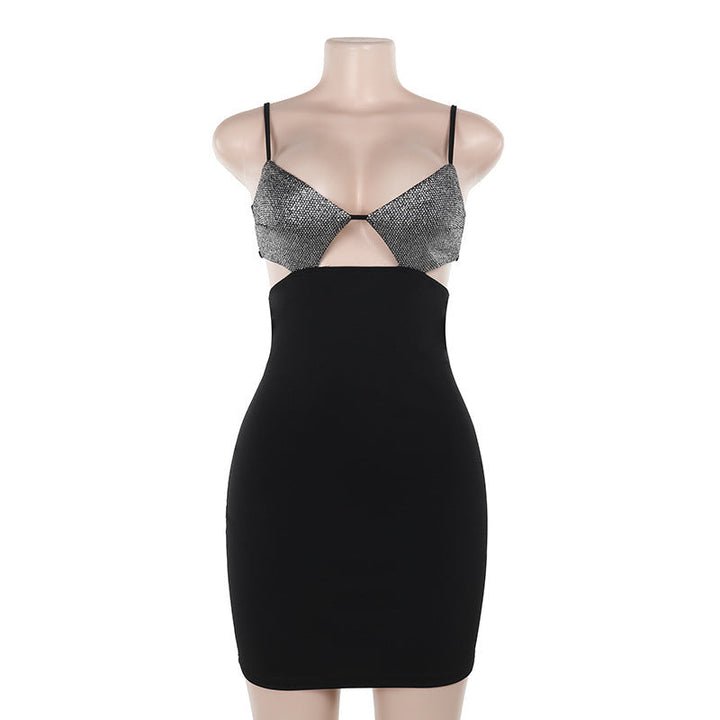 Mini dress with sequin top design - Bright