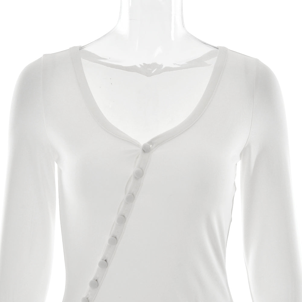 Mini dress with tiered ruffles decorated with buttons - Barbara