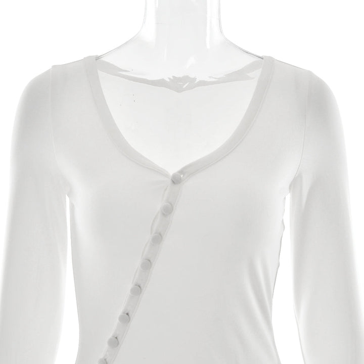 Mini dress with tiered ruffles decorated with buttons - Barbara
