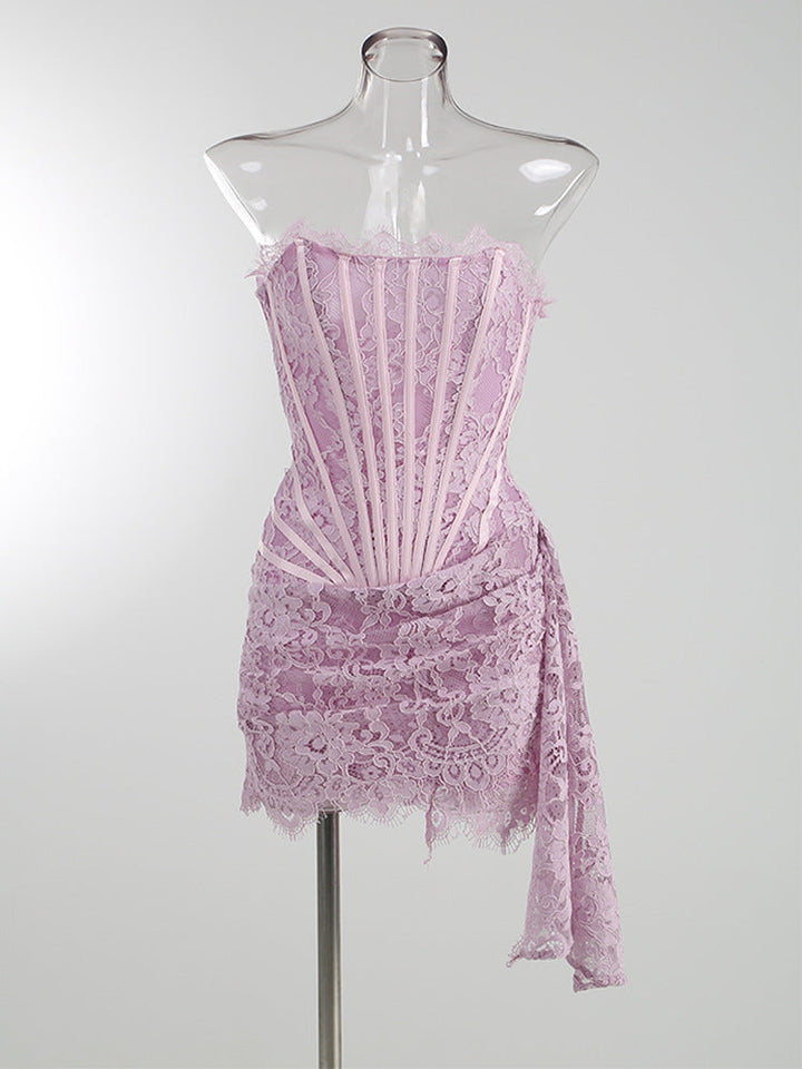 Strapless Lace Mini Dress - Orina
