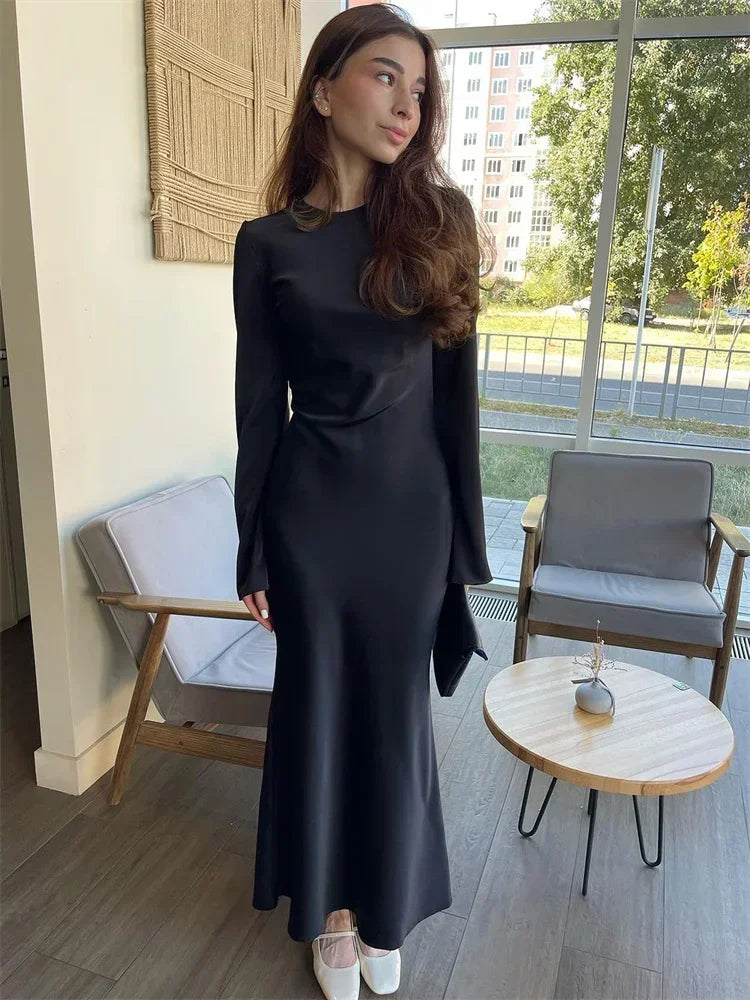 Satin maxi dress - Dekel