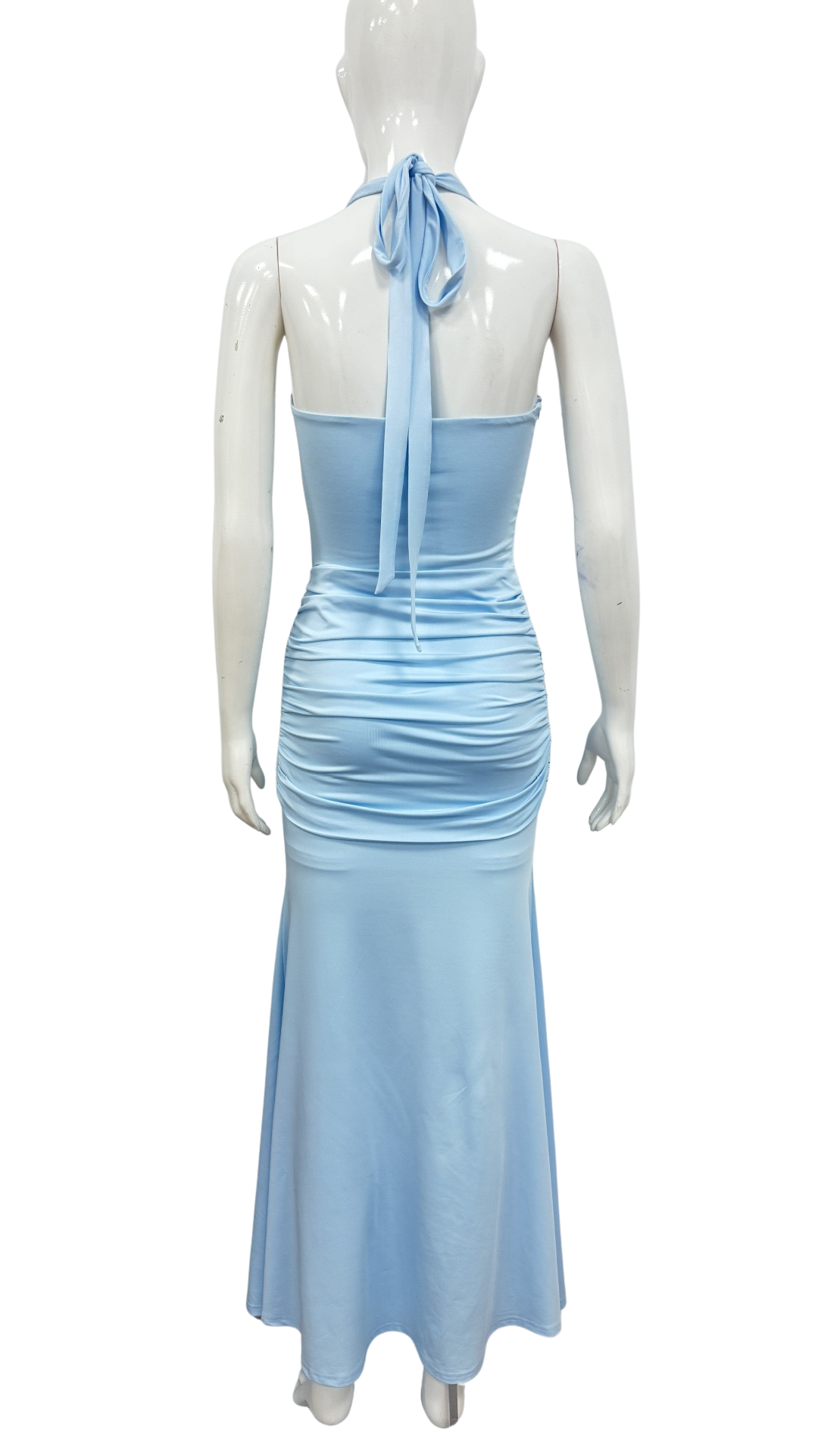 Maxi Dress with Tie at Open Back and Tie Design - Lillian
