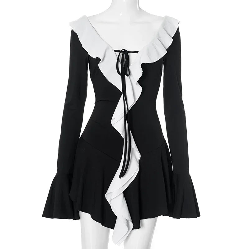 Mini Dress with Ruffle and Bell Sleeves - Philly