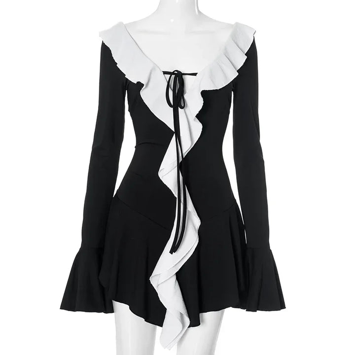 Mini Dress with Ruffle and Bell Sleeves - Philly