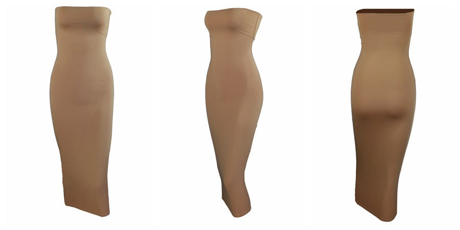 Fitted Strapless Midi Dress in Shaping Fabric - Or Li