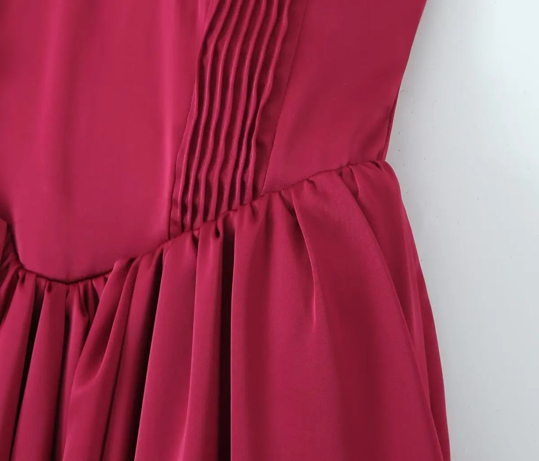 Strapless Midi Dress with A-Line and Elegant Design - Simone