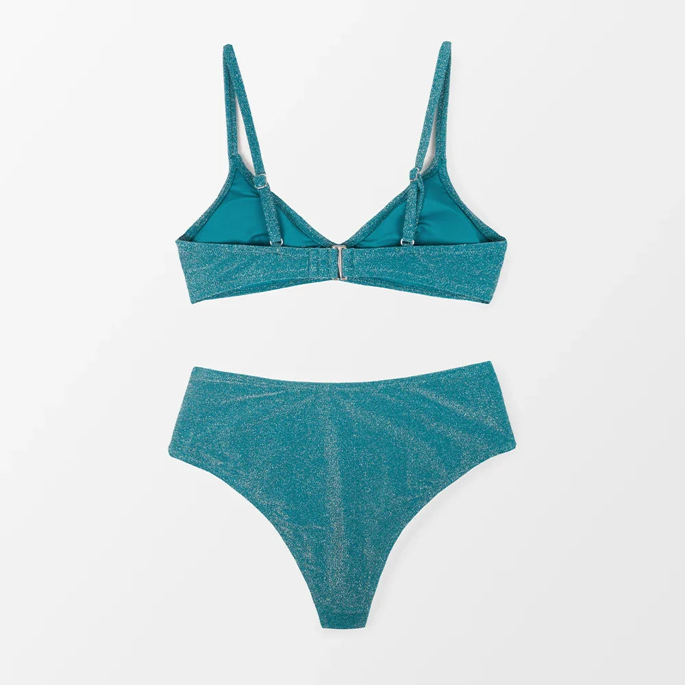 Glitter Bikini with High-Waist Bottom - Lee Yam