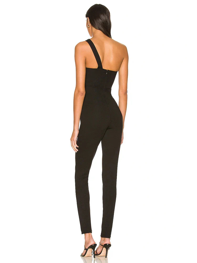 Elegant Fitted Jumpsuit with Sequin Stripe Detail - Tory