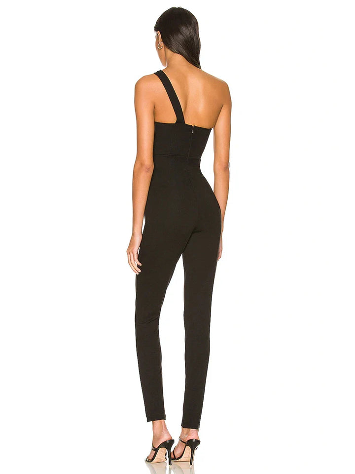 Elegant Fitted Jumpsuit with Sequin Stripe Detail - Tory