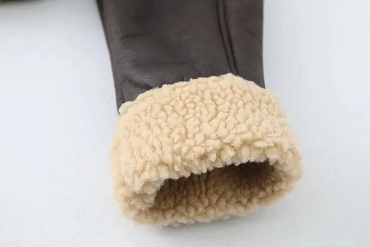 Short leather coat with inner fur - Johnny