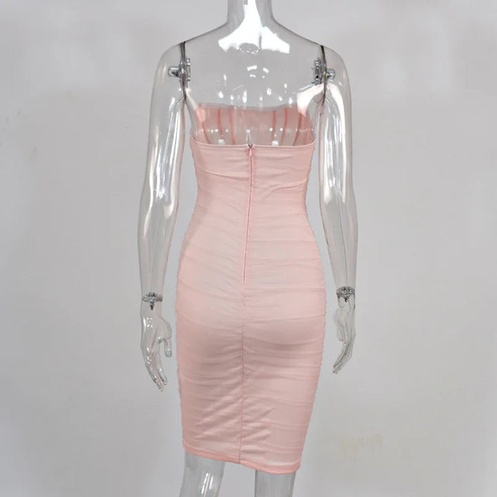 Strapless Midi Dress with Chiffon Corset - Tula