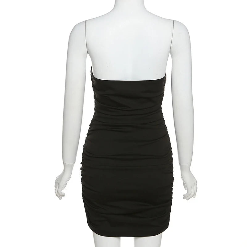 Fitted Mini Dress with Ruching and Special Design - Nala