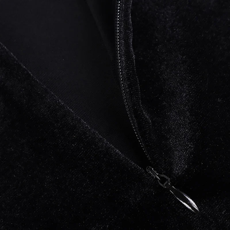 Midi velvet dress with chiffon sequin detail - Irene