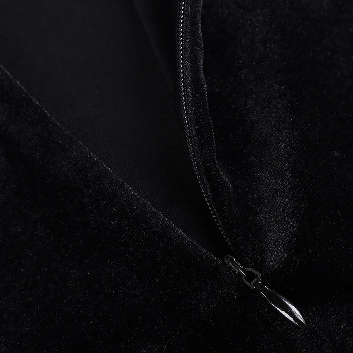 Midi velvet dress with chiffon sequin detail - Irene