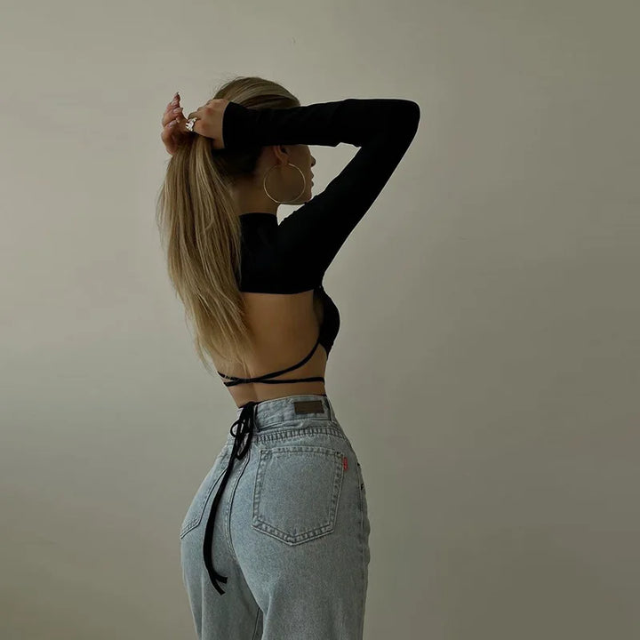Crop Top with Tie Decoration - Agnes