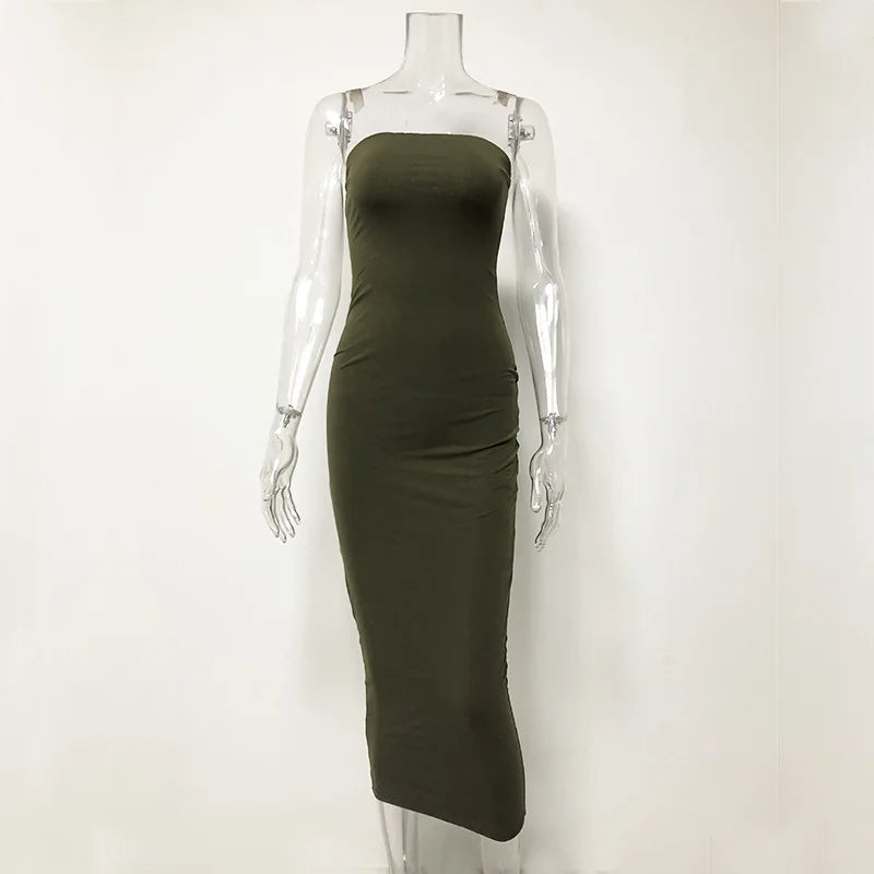 Fitted Strapless Midi Dress in Shaping Fabric - Or Li