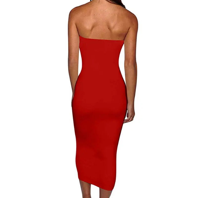 Fitted Strapless Midi Dress in Shaping Fabric - Or Li