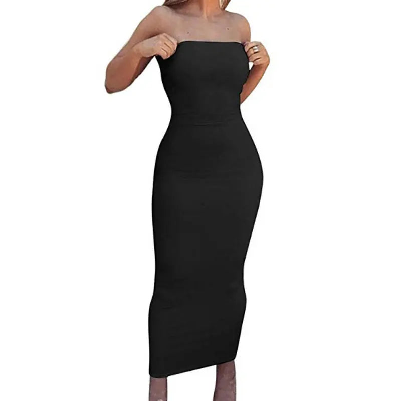 Fitted Strapless Midi Dress in Shaping Fabric - Or Li