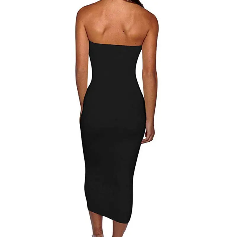 Fitted Strapless Midi Dress in Shaping Fabric - Or Li