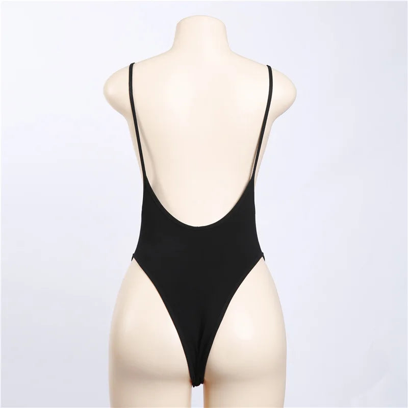Bodysuit with Spaghetti Straps and Open Back - Mimi
