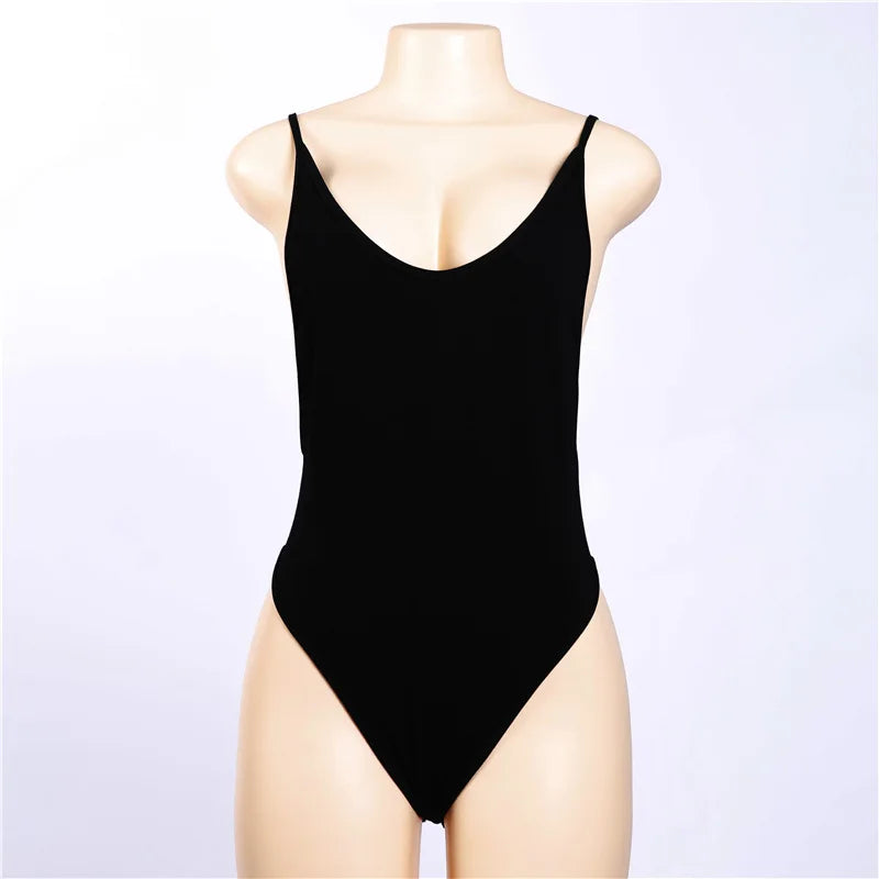 Bodysuit with Spaghetti Straps and Open Back - Mimi