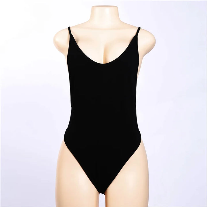 Bodysuit with Spaghetti Straps and Open Back - Mimi