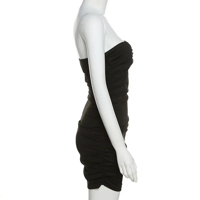 Fitted Mini Dress with Ruching and Special Design - Nala