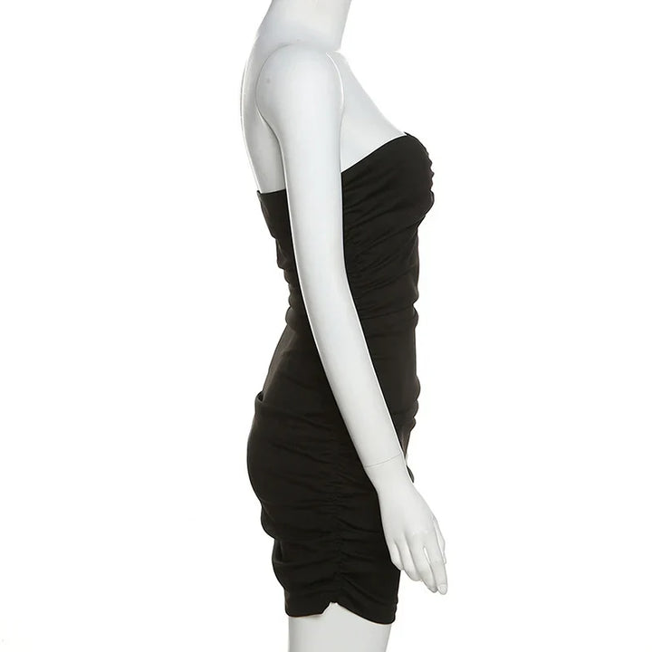 Fitted Mini Dress with Ruching and Special Design - Nala