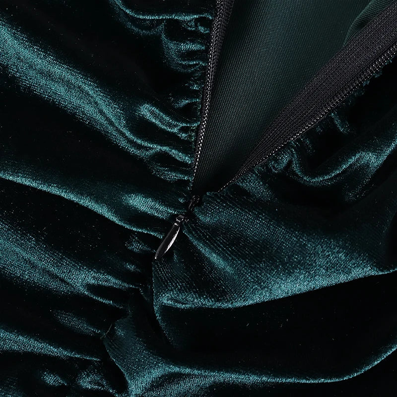 Velvet Mini Dress with Corset Design and Ruching - Sheina