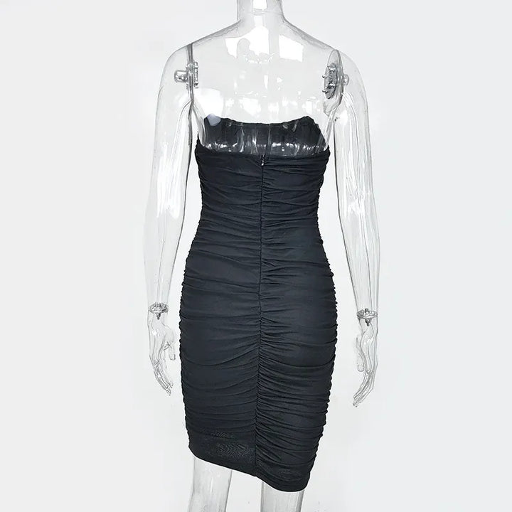 Strapless Midi Dress with Chiffon Corset - Tula