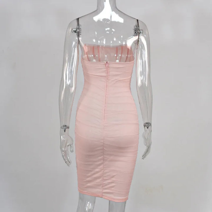 Strapless Midi Dress with Chiffon Corset - Tula