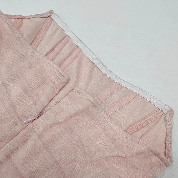 Strapless Midi Dress with Chiffon Corset - Tula