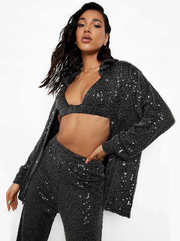 Three-piece sequin suit - Alma