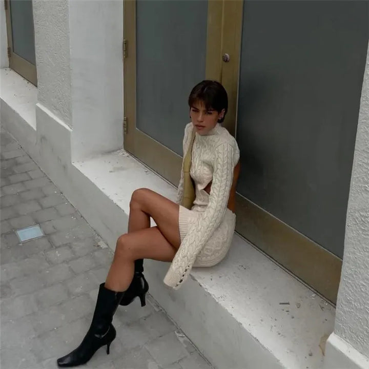Fitted mini sweater dress - Amor