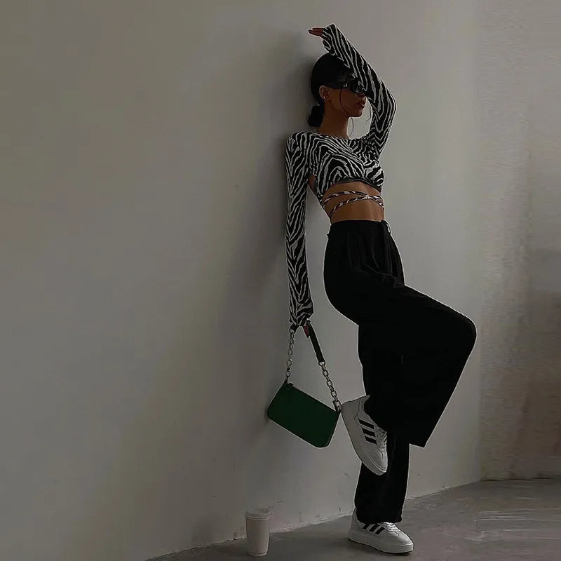 Crop Top with Tie Decoration - Agnes