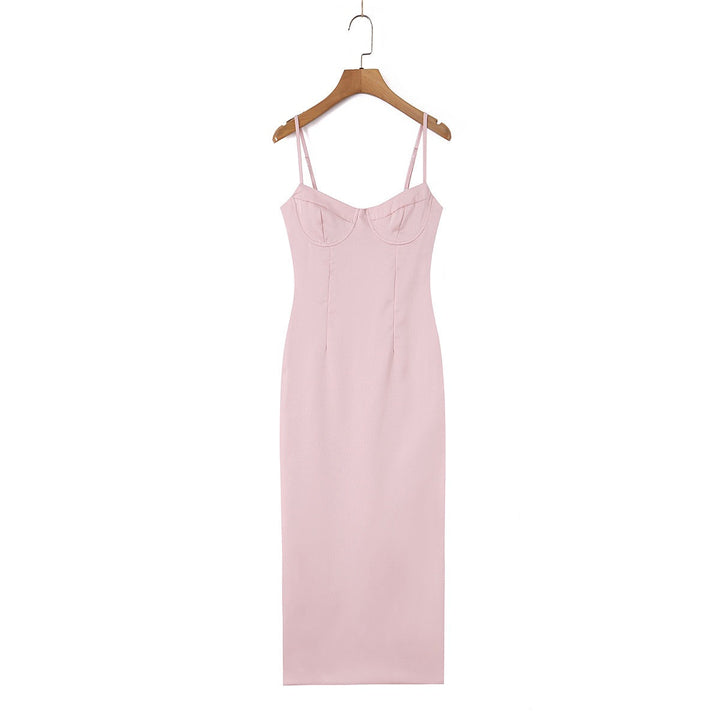 Satin maxi dress with back ties – Nelly