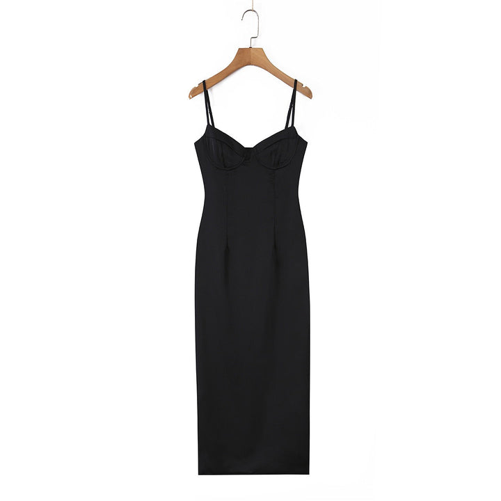 Satin maxi dress with back ties – Nelly
