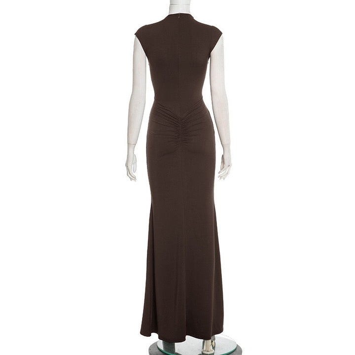 Maxi Dress with Ruching Design - Liran