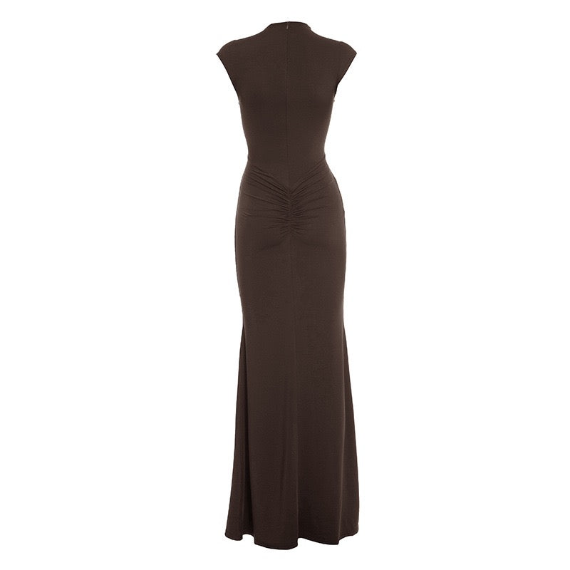 Maxi Dress with Ruching Design - Liran