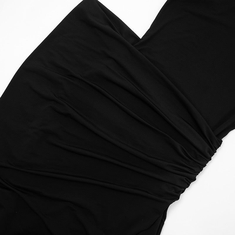 Maxi dress with pleats design and slit - Lis